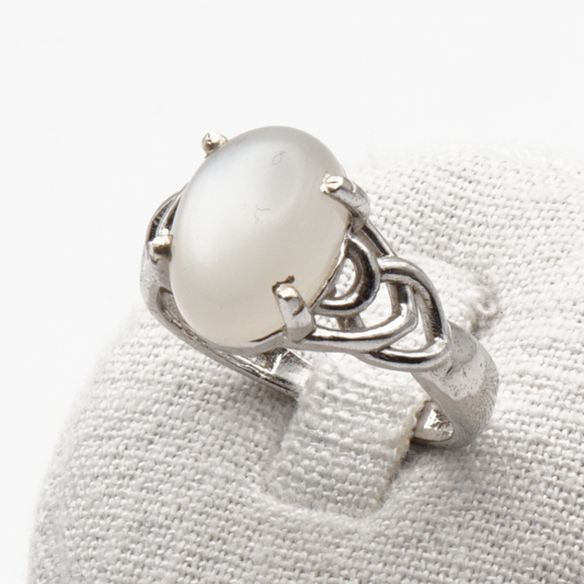 925 Silber Damen Ring mit echtem Katzenauge