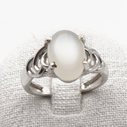 925 Silber Damen Ring mit echtem Katzenauge