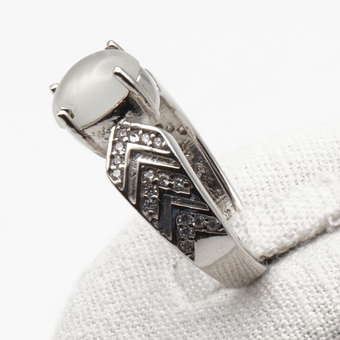 925 Silber Damen Ring mit echtem Katzenauge