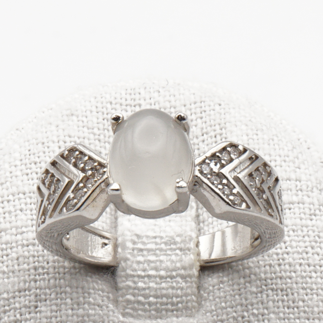 925 Silber Damen Ring mit echtem Katzenauge