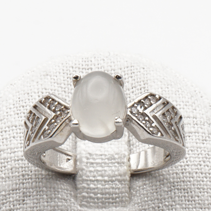 925 Silber Damen Ring mit echtem Katzenauge