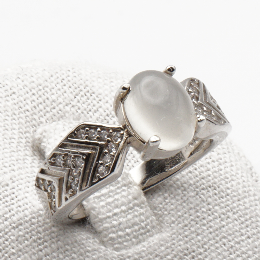 925 Silber Damen Ring mit echtem Katzenauge