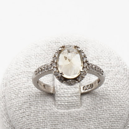 925 Silber Damen Ring mit echtem Citrin