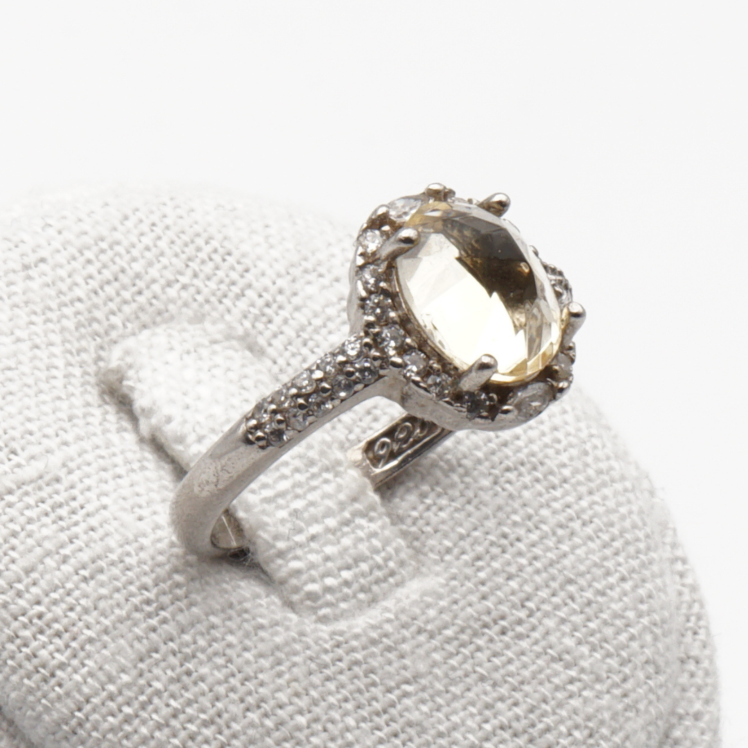 925 Silber Damen Ring mit echtem Citrin