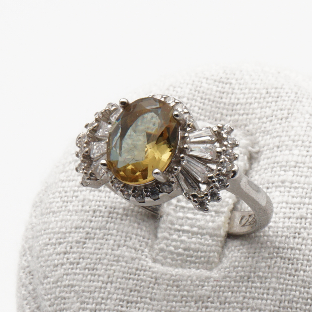 925 Silber Damen Ring mit echtem Citrin