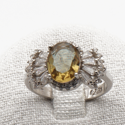 925 Silber Damen Ring mit echtem Citrin