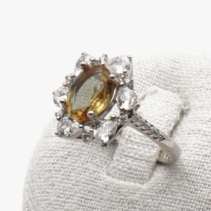 925 Silber Damen Ring mit echtem Citrin