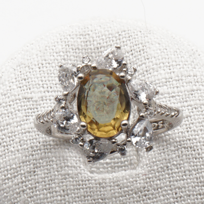 925 Silber Damen Ring mit echtem Citrin