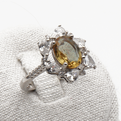 925 Silber Damen Ring mit echtem Citrin