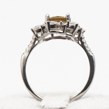 925 Silber Damen Ring mit echtem Citrin