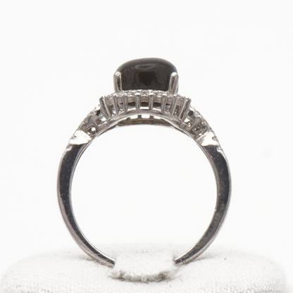 925 Silber Damen Ring mit schwarzem Labradorit