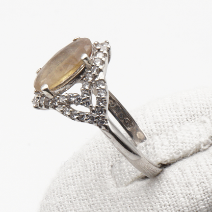 925 Silber Damen Ring mit echtem Citrin