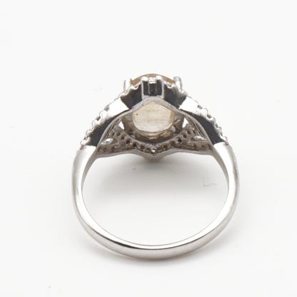 925 Silber Damen Ring mit echtem Citrin