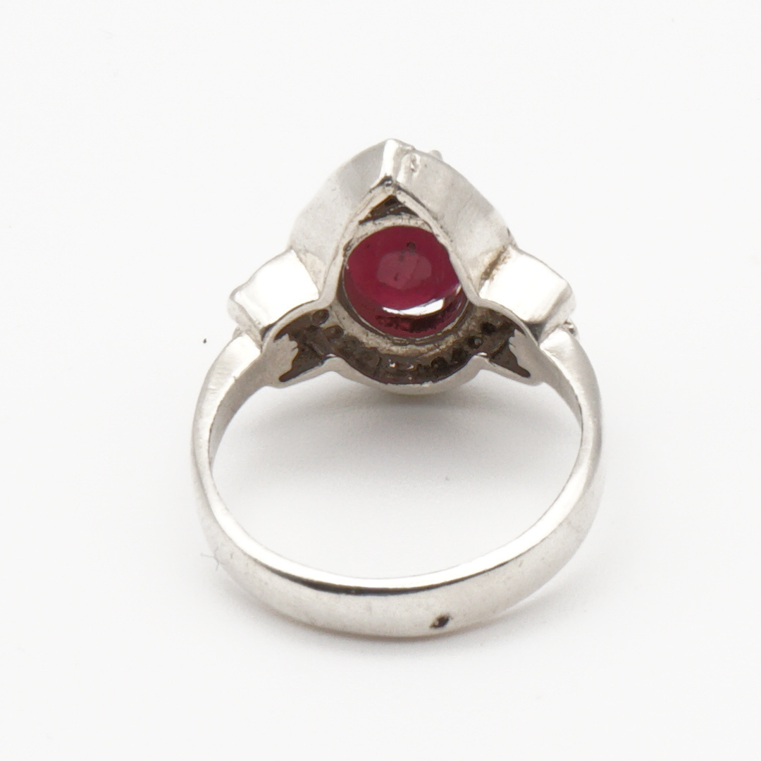925 Silber Damen Ring mit echtem Rubin - Yaqoot Handarbeit