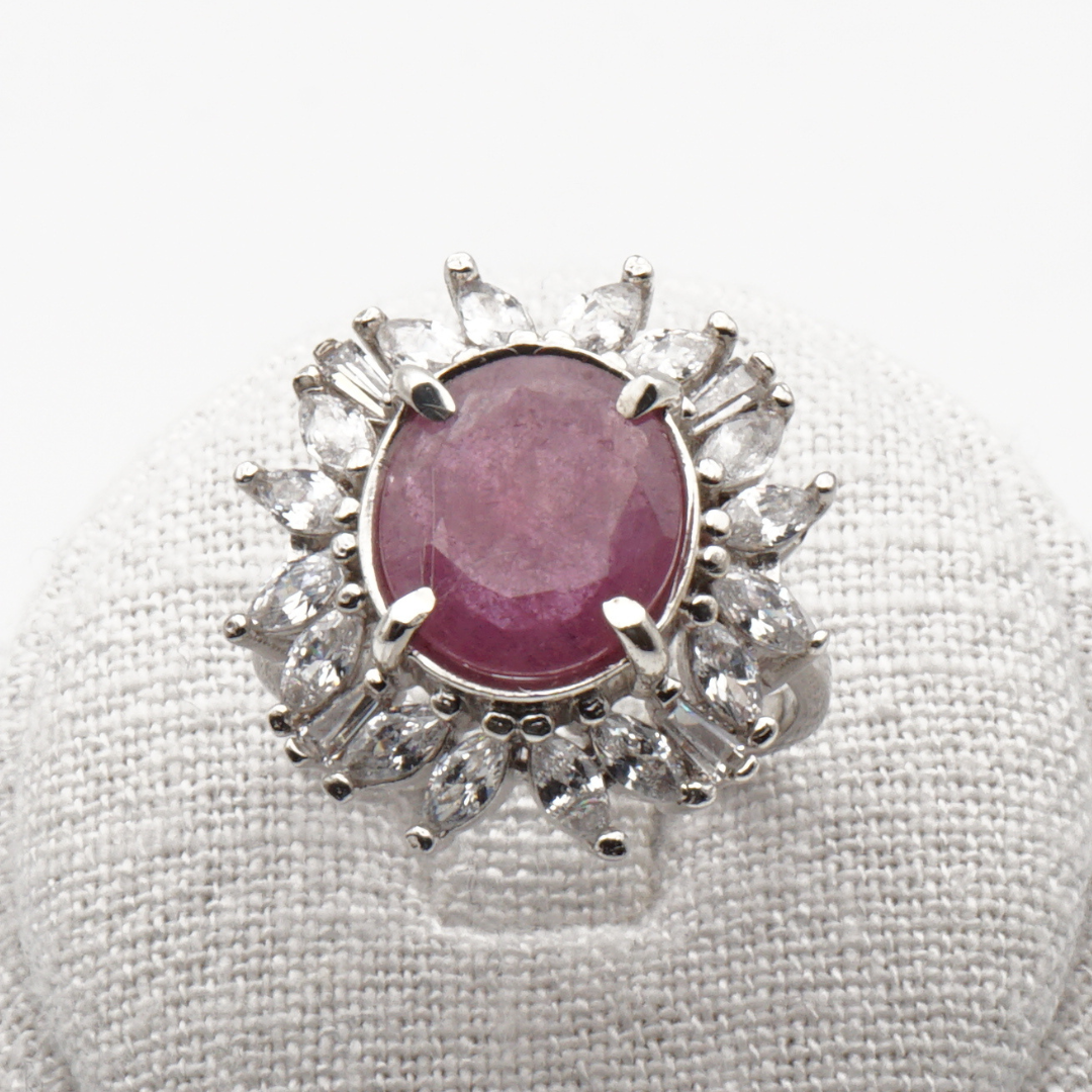 925 Silber Damen Ring mit echtem Rubin - Yaqoot
