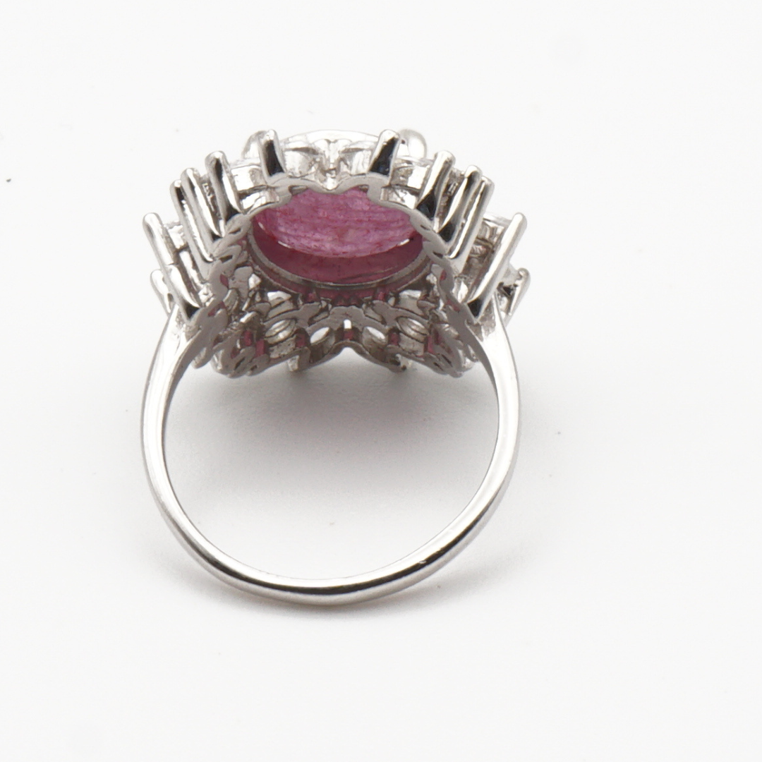 925 Silber Damen Ring mit echtem Rubin - Yaqoot