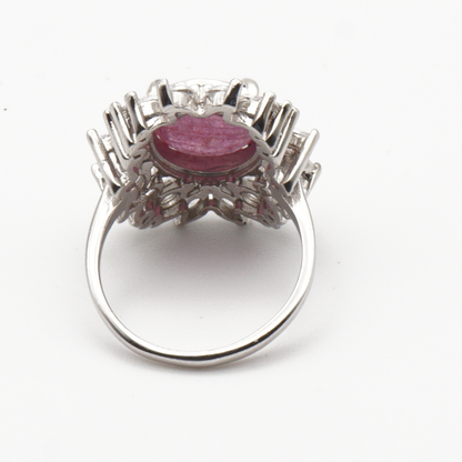 925 Silber Damen Ring mit echtem Rubin - Yaqoot