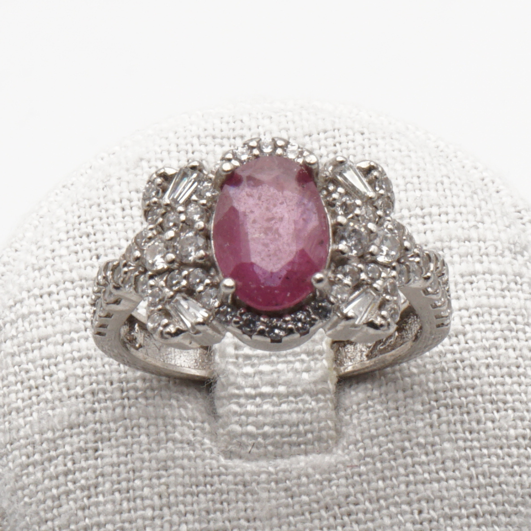 925 Silber Damen Ring mit echtem Rubin - Yaqoot