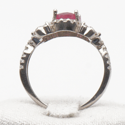 925 Silber Damen Ring mit echtem Rubin - Yaqoot