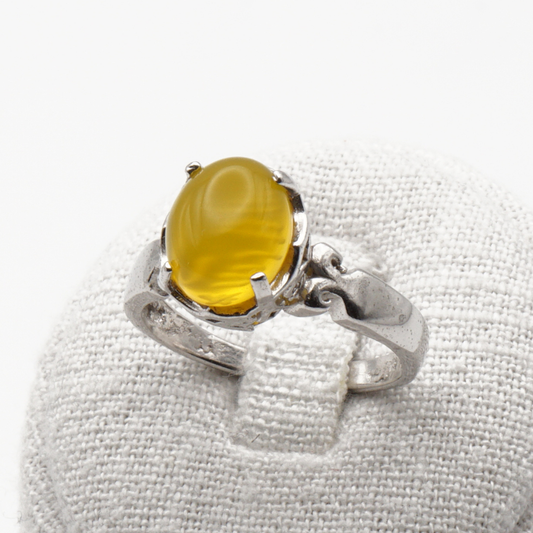 925 Silber Damen Ring mit Jemen Achat - Aqeeq Sharaf al Shams