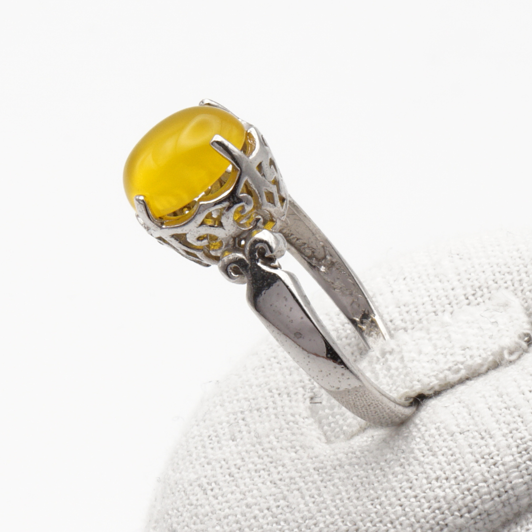 925 Silber Damen Ring mit Jemen Achat - Aqeeq Sharaf al Shams