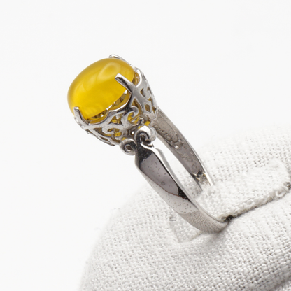 925 Silber Damen Ring mit Jemen Achat - Aqeeq Sharaf al Shams