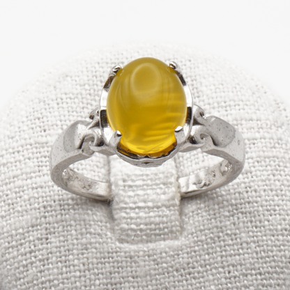 925 Silber Damen Ring mit Jemen Achat - Aqeeq Sharaf al Shams