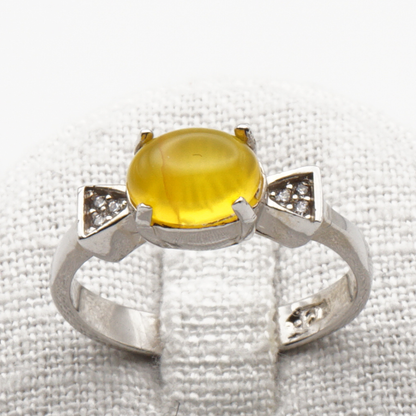 925 Silber Damen Ring mit Jemen Achat - Aqeeq Sharaf al Shams