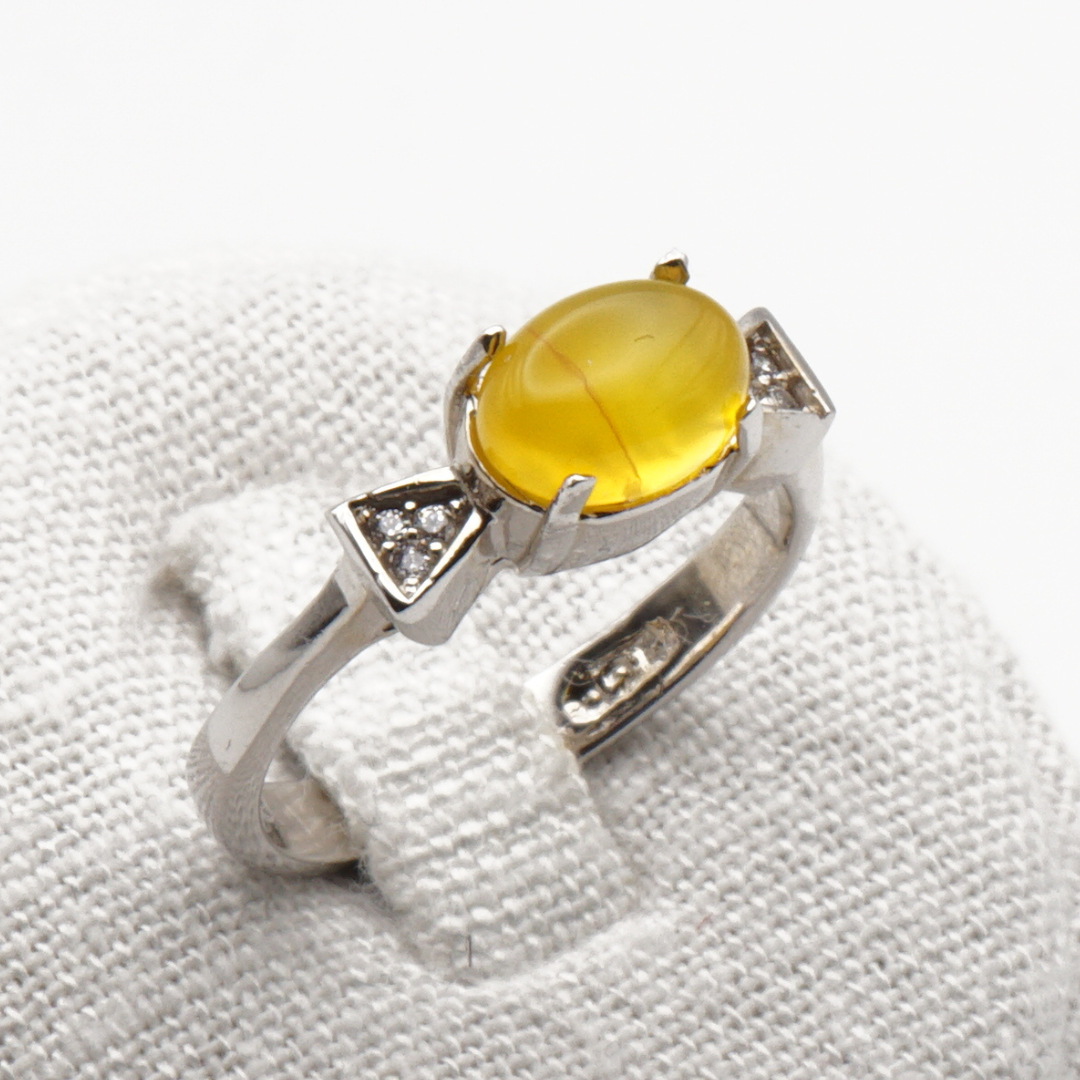 925 Silber Damen Ring mit Jemen Achat - Aqeeq Sharaf al Shams