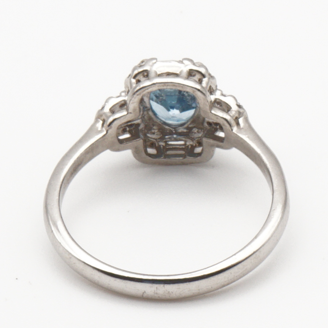 925 Silber Damen Ring mit Blautopas - Handarbeit