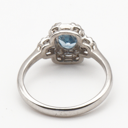 925 Silber Damen Ring mit Blautopas - Handarbeit