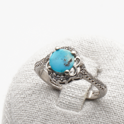 925 Silber Damen Ring mit Türkis Firouz Nishabouri - Handarbeit
