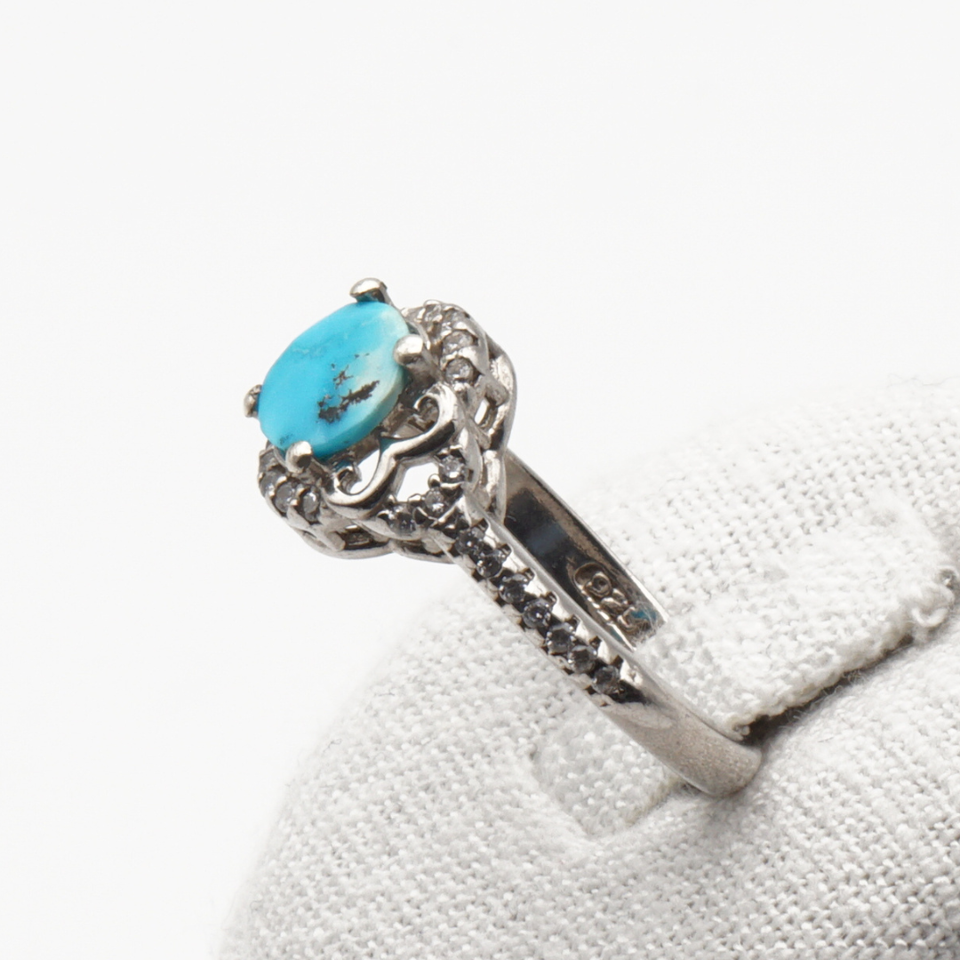 925 Silber Damen Ring mit Türkis Firouz Nishabouri - Handarbeit