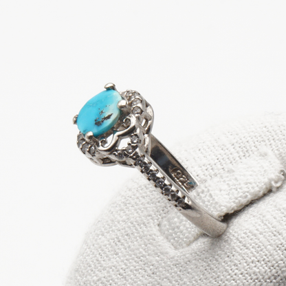 925 Silber Damen Ring mit Türkis Firouz Nishabouri - Handarbeit