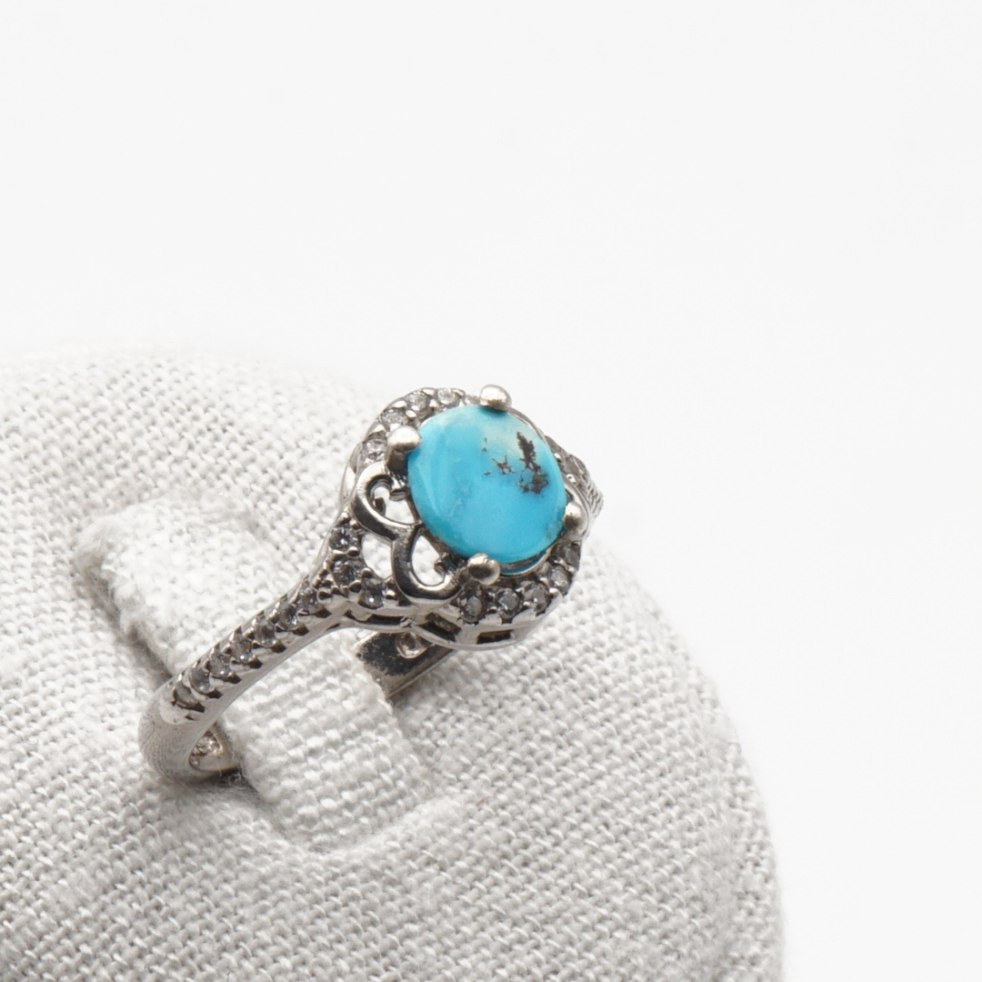925 Silber Damen Ring mit Türkis Firouz Nishabouri - Handarbeit