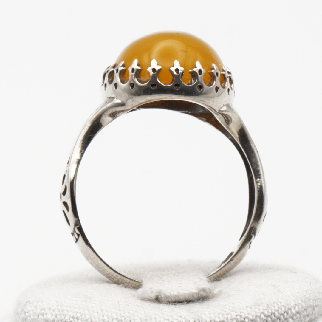 925 Silber Herrenring mit echtem Jemen Achat - Aqeeq Yamani Sharaf al Shams