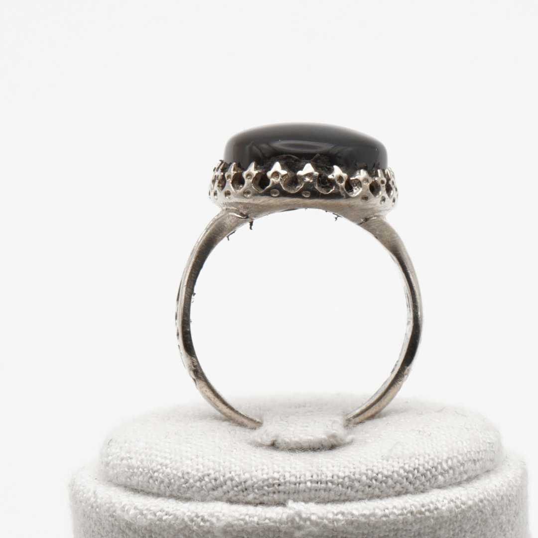 925 Silber Herrenring mit echtem Jemen Achat - Aqeeq Yamani