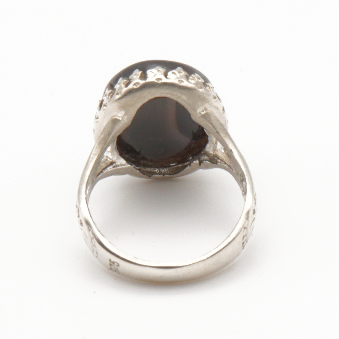 925 Silber Herrenring mit echtem Jemen Achat - Aqeeq Yamani