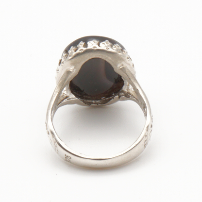 925 Silber Herrenring mit echtem Jemen Achat - Aqeeq Yamani