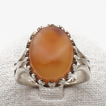 925 Silber Herrenring mit echtem Jemen Achat - Aqeeq Yamani