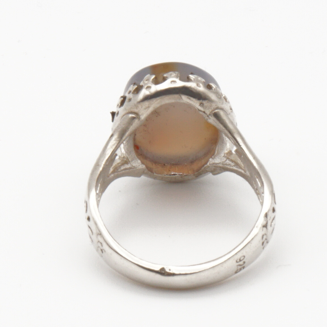 925 Silber Herrenring mit echtem Jemen Achat - Aqeeq Yamani