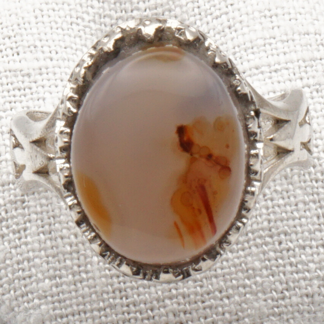 925 Silber Herrenring mit echtem Jemen Achat - Aqeeq Yamani