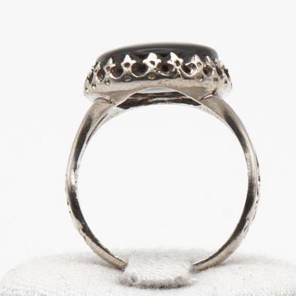 925 Silber Herrenring mit echtem Jemen Achat - Aqeeq Yamani