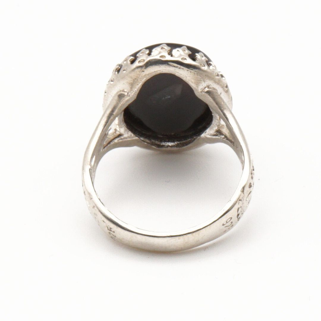 925 Silber Herrenring mit echtem Jemen Achat - Aqeeq Yamani
