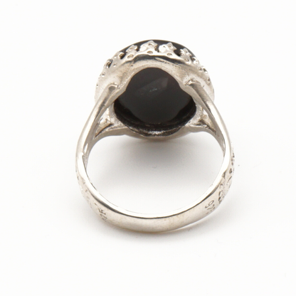 925 Silber Herrenring mit echtem Jemen Achat - Aqeeq Yamani