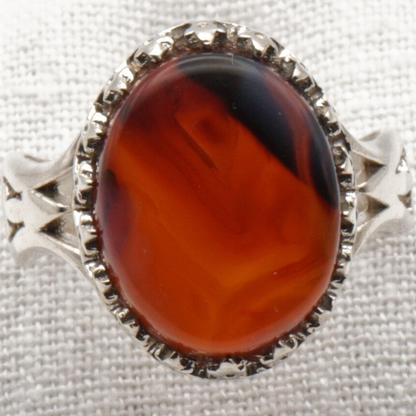 925 Silber Herrenring mit echtem Jemen Achat - Aqeeq Yamani