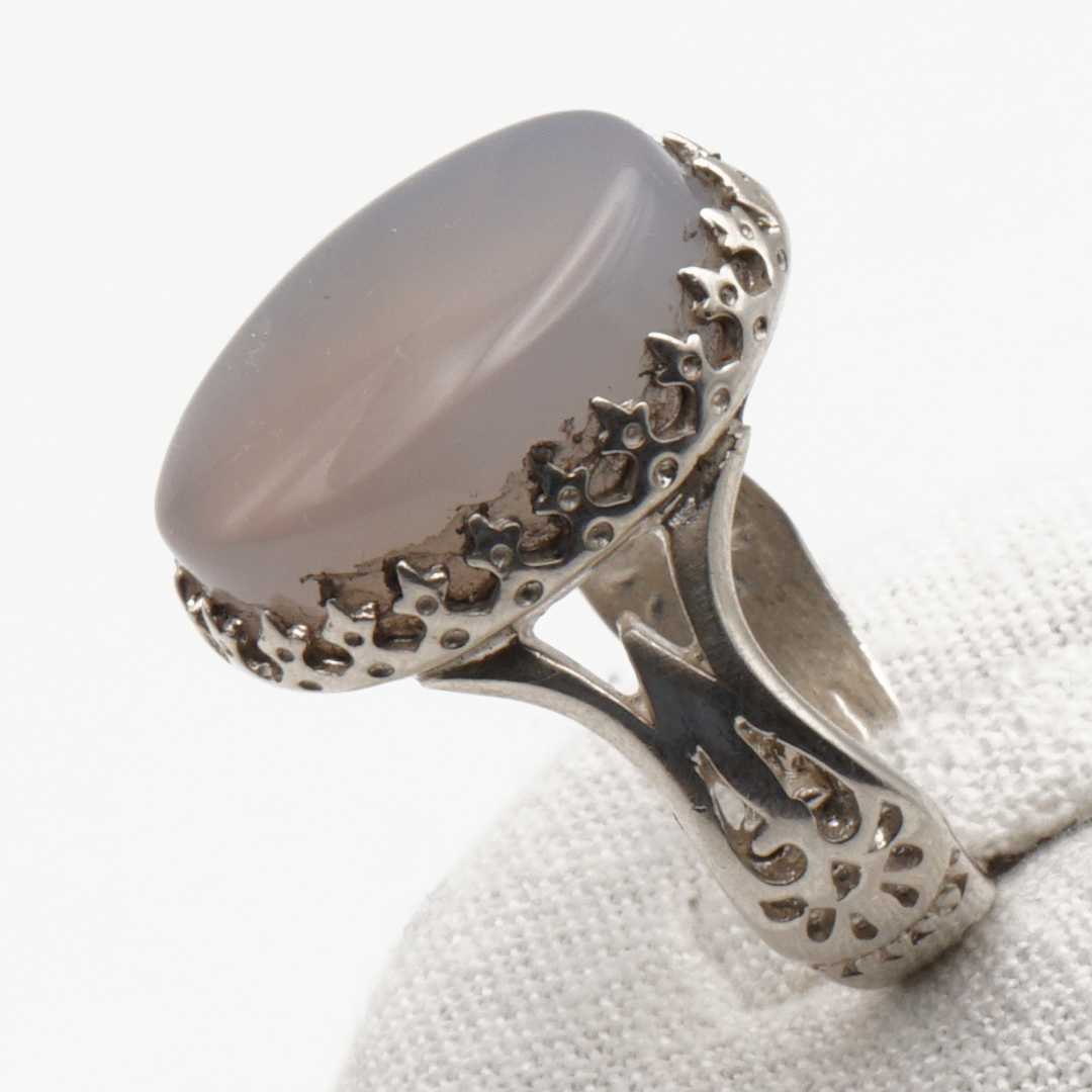 925 Silber Herrenring mit echtem Jemen Achat - Aqeeq Yamani