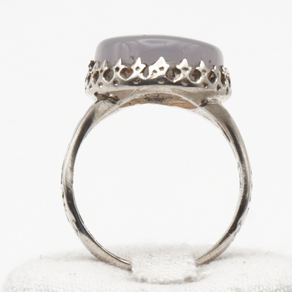 925 Silber Herrenring mit echtem Jemen Achat - Aqeeq Yamani