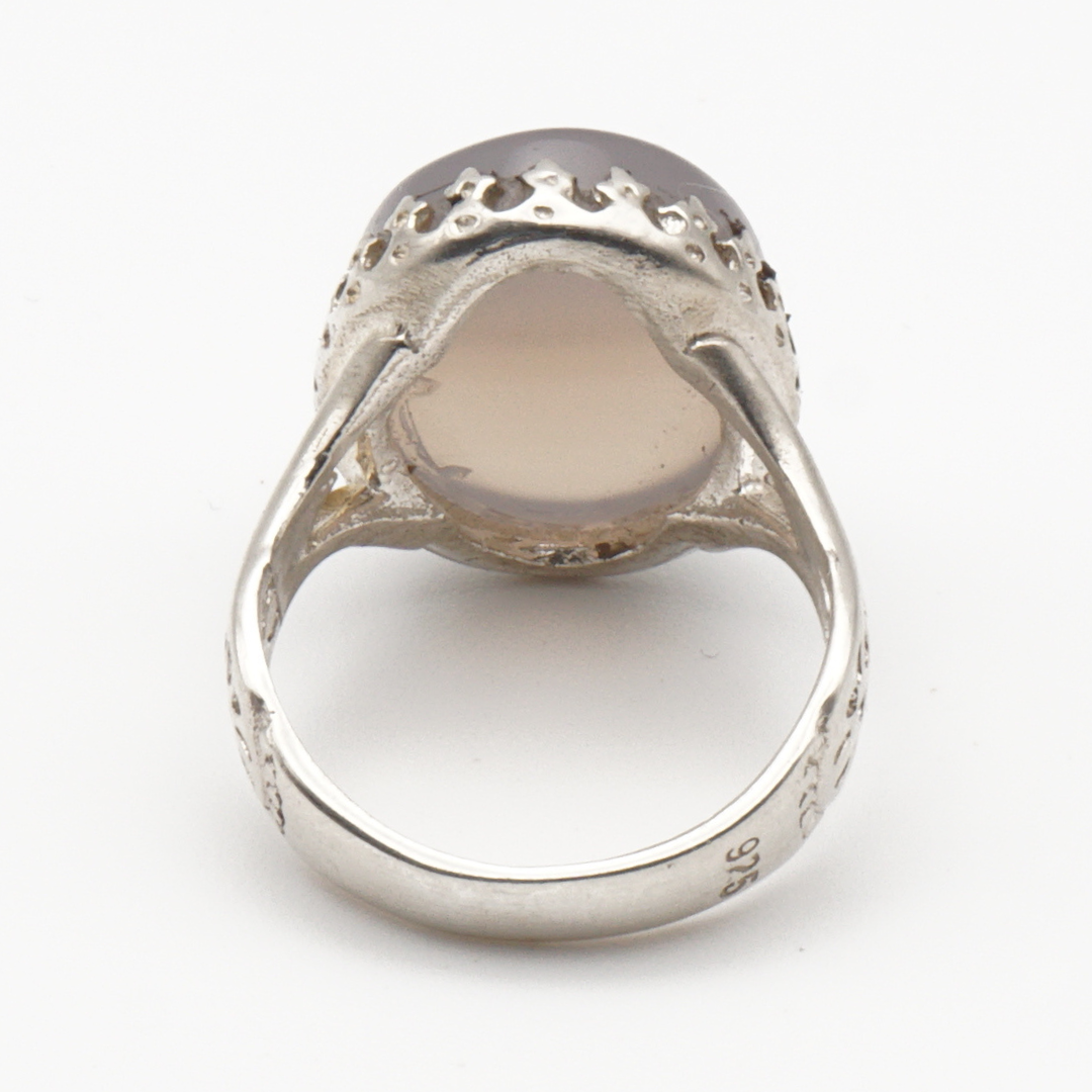925 Silber Herrenring mit echtem Jemen Achat - Aqeeq Yamani
