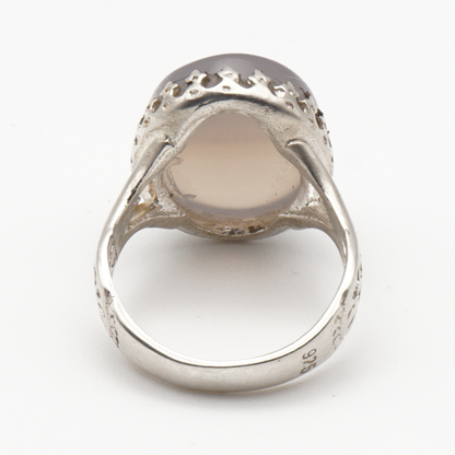925 Silber Herrenring mit echtem Jemen Achat - Aqeeq Yamani